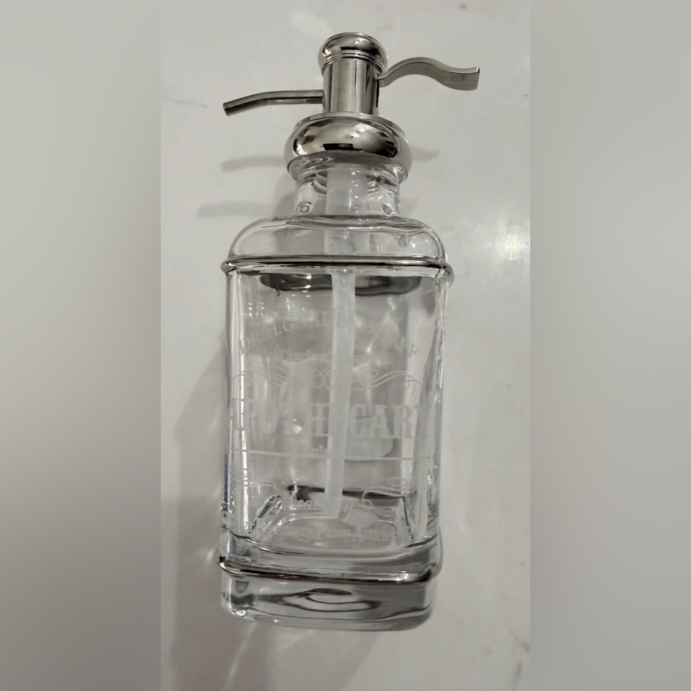 Dr. Gnadendorff Apothecary Clear Glass Soap Dispenser with Silver Pump - Picture 3 of 5